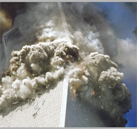 разрушенные 11 сентября 2001 года башни ВТЦ