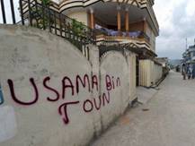 Надпись "Да здравствует Осама" в Абботабаде
